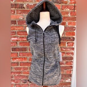 Roxy NWT Gray Electric Feeling Vest Full Zip Hooded with pockets